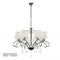 Люстра подвесная Перфекшн (Perfection) RM7006/8CR iLamp белая на 8 ламп, основание хром в стиле современный американский Люстра подвесная Перфекшн (Perfection) RM7006/8CR iLamp белая на 8 ламп, основание хром в стиле современный американский
